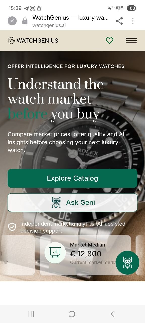 WatchGenius mobile